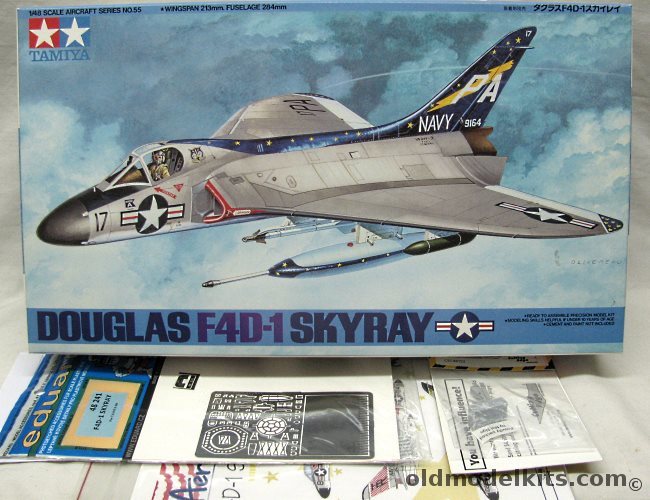 Tamiya 1/48 Douglas F4D-1 Skyray + Eduard PE + Cutting Edge Seat + AeroMaster Decals - (F4D1), 61055 plastic model kit